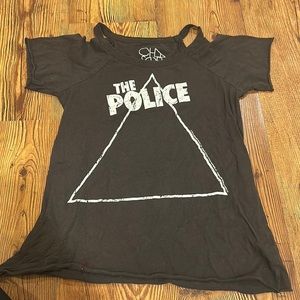 Chaser Brand The Police Tshirt with open shoulder size XS